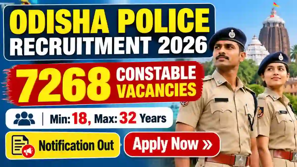 Odisha Police Constable Recruitment 2026 - Apply Online for 7268 Constable, Firefighter and Driver Posts