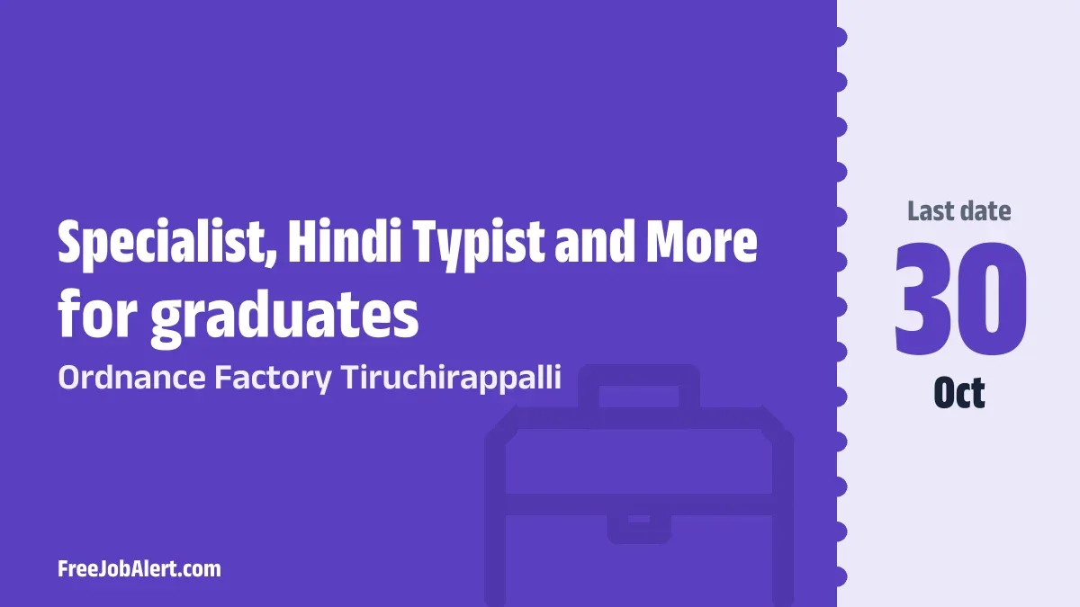 OFT Recruitment 2026 – Apply Online for 11 Specialist, Hindi Typist and More Posts