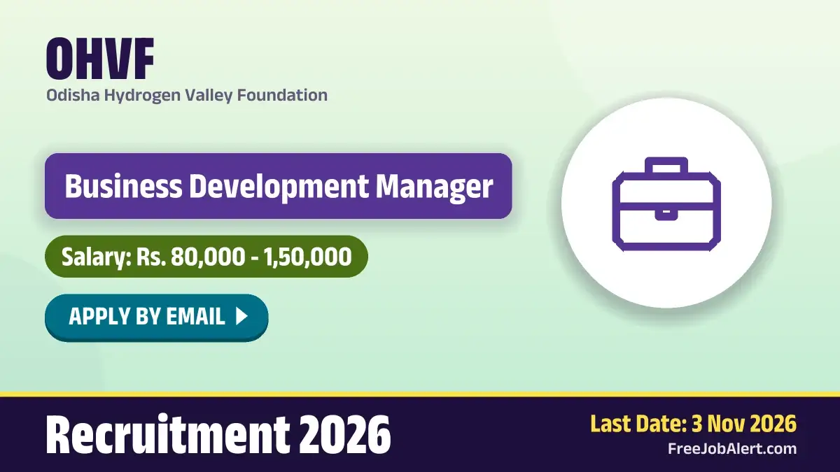 OHVF Business Development Manager Recruitment 2026 – Apply Online