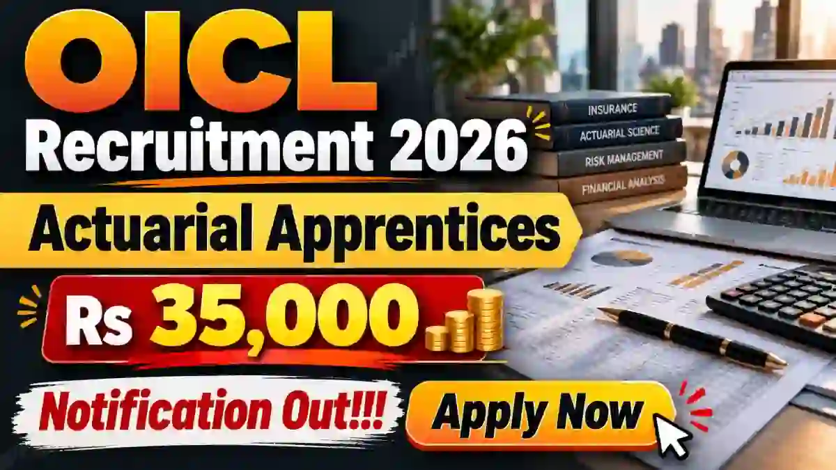 OICL Actuarial Apprentices Recruitment 2026 - Apply Online for 15 Posts