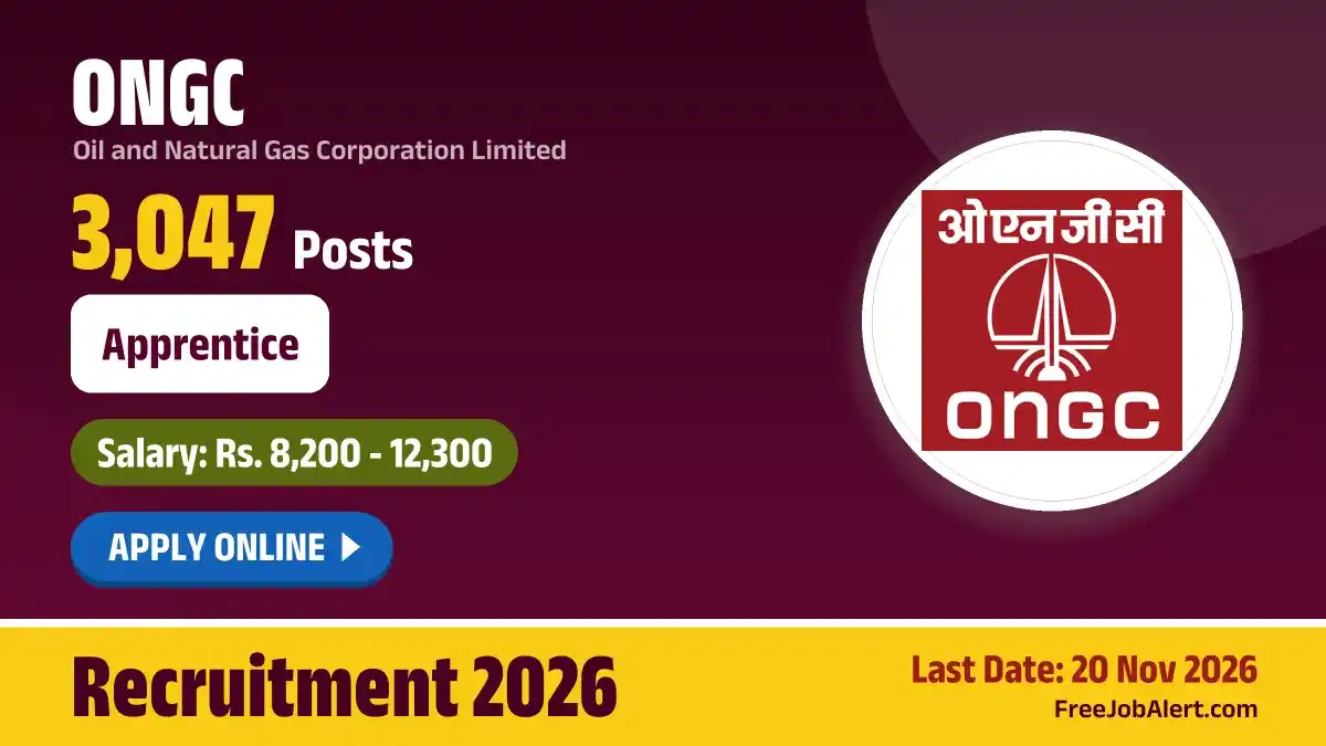 ONGC Apprentice Recruitment 2026 – Apply Online for 3047 Posts
