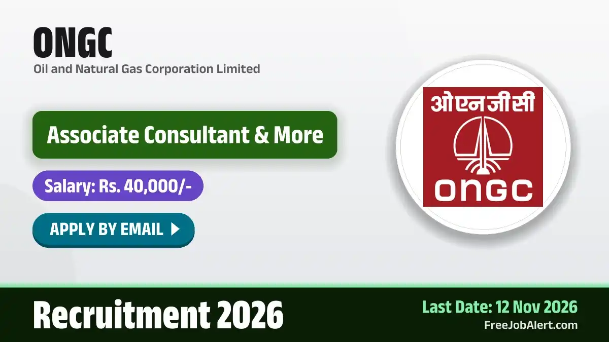 ONGC Assam Asset Recruitment 2026 – Apply Online for 20 Associate Consultant, Junior Consultant Posts