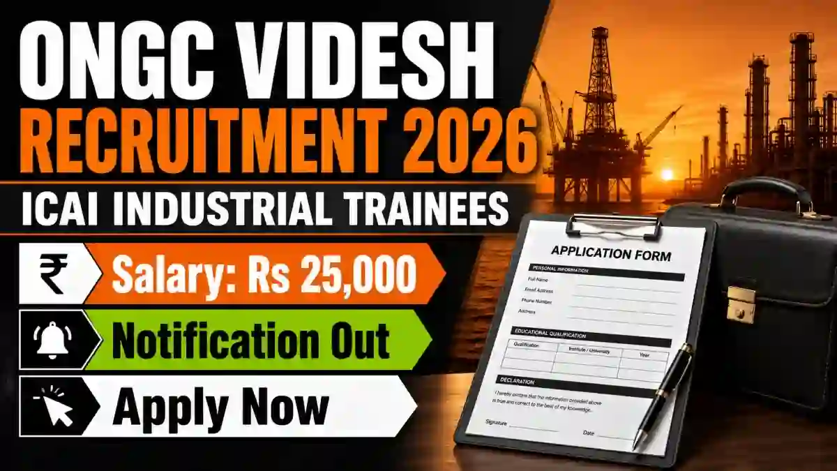 ONGC Videsh ICAI industrial Trainees Recruitment 2026 - Apply Online ONGC Videsh ICAI industrial Trainees Recruitment 2026 - Apply Online