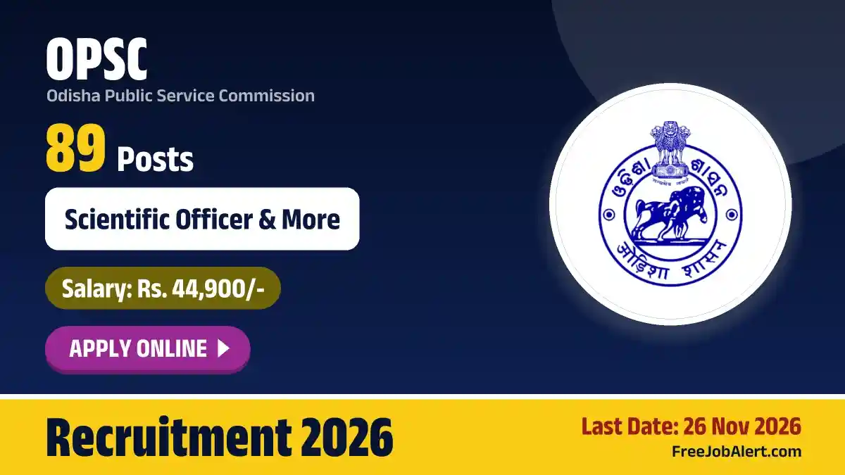 OPSC Recruitment 2026 – Apply Online for 89 Scientific Officer Posts OPSC Recruitment 2026 – Apply Online for 89 Scientific Officer Posts