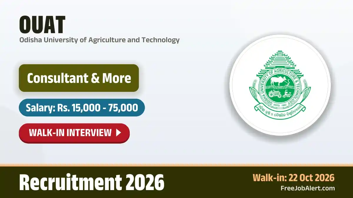 OUAT Recruitment 2026 – Walkin for 6 Consultant, Field Assistant Posts