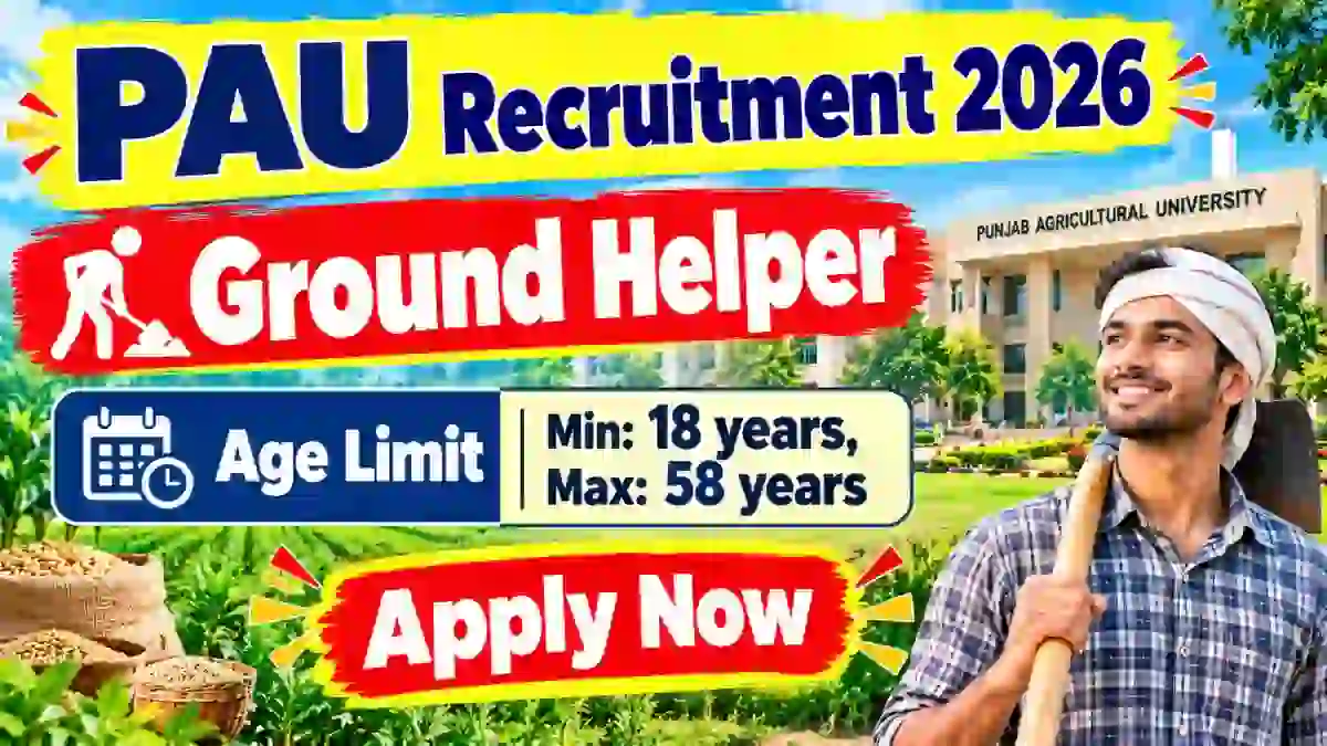 PAU Ground Helper Recruitment 2026 - Apply Offline