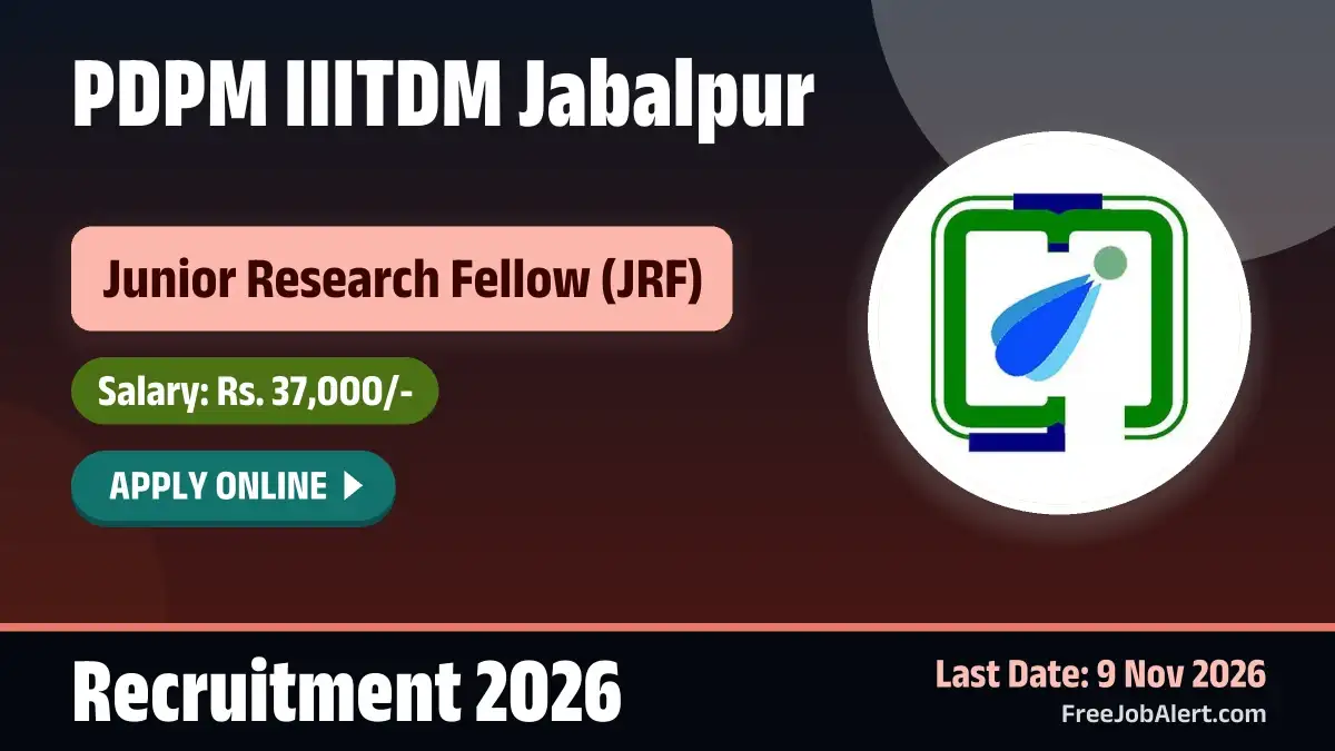 PDPM IIITDM Jabalpur Junior Research Fellow Recruitment 2026 – Apply Online