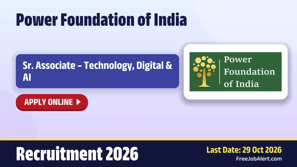 PFI Senior Associate Recruitment 2026 – Apply Online