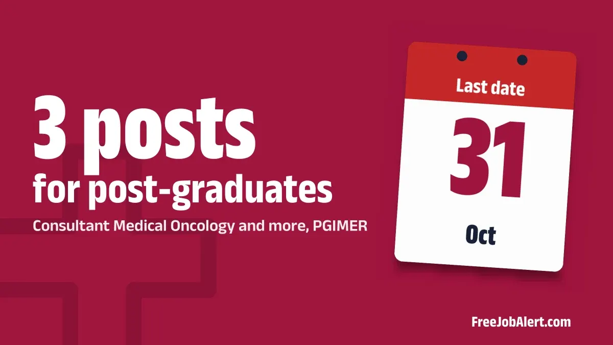 PGIMER Consultant Recruitment 2026 – Apply Online for 3 Posts PGIMER Consultant Recruitment 2026 – Apply Online for 3 Posts