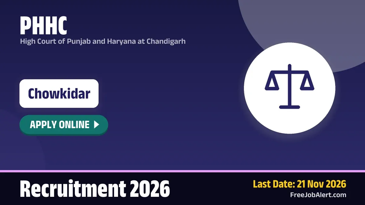 PHHC Chowkidar Recruitment 2026 – Apply Online for 22 Posts
