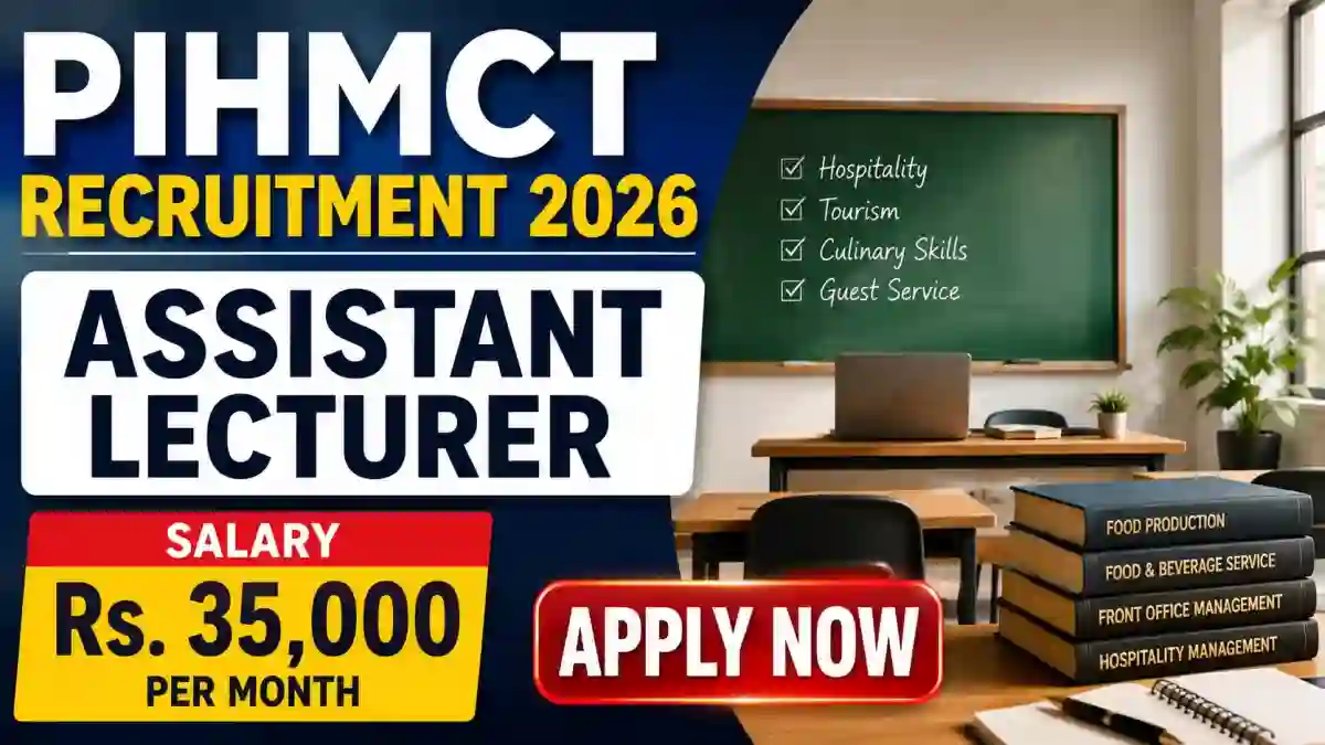 PIHMCT Assistant Lecturer Recruitment 2026 - Apply Offline