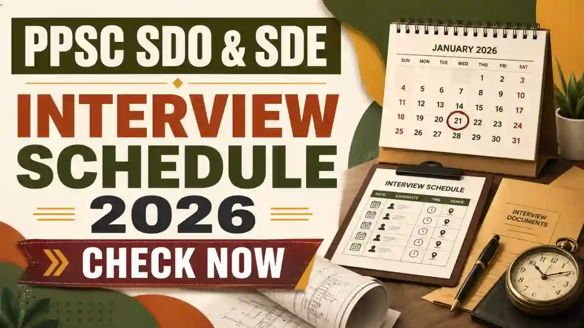 PPSC SDO and SDE Interview Schedule 2026 Out - Check Dates & Venue
