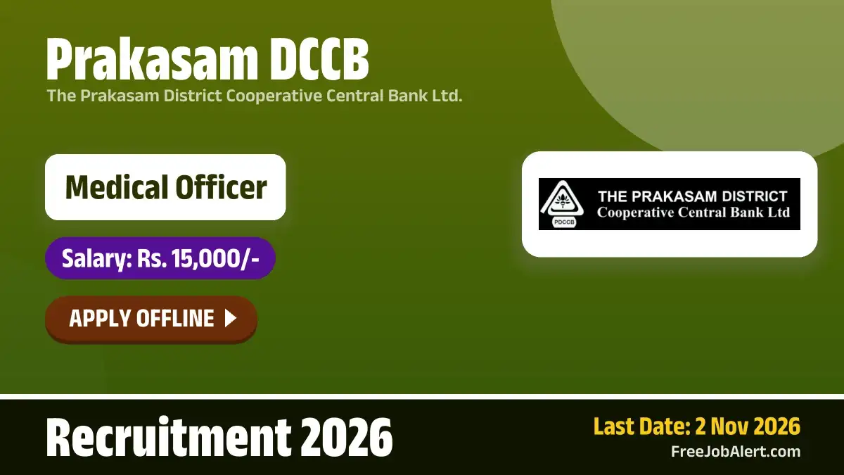 Prakasam DCCB Medical Officer Recruitment 2026 – Apply Offline Prakasam DCCB Medical Officer Recruitment 2026 – Apply Offline