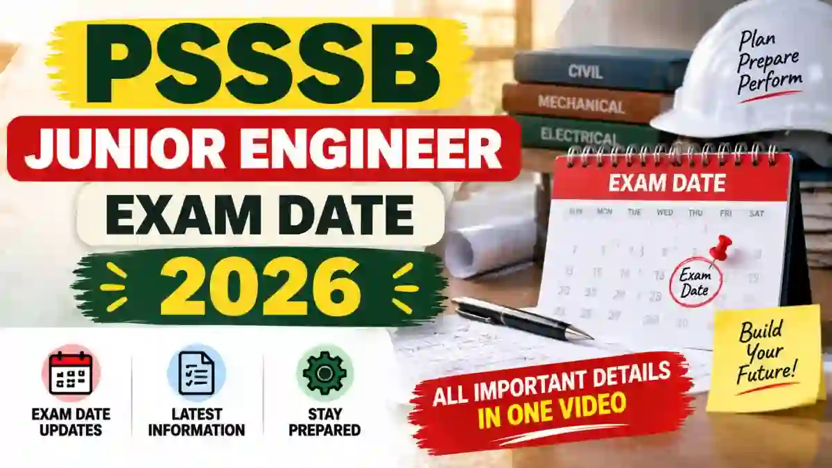 PSSSB JE Exam Date 2026 (Out) - Check Junior Engineer Written Test Schedule PDF at sssb.punjab.gov.in PSSSB JE Exam Date 2026 (Out) - Check Junior Engineer Written Test Schedule PDF at sssb.punjab.gov.in