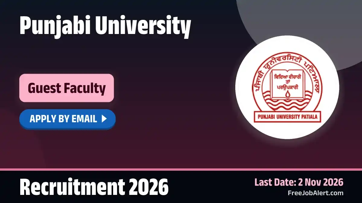 Punjabi University Guest Faculty Recruitment 2026 – Apply Online for 10 Posts