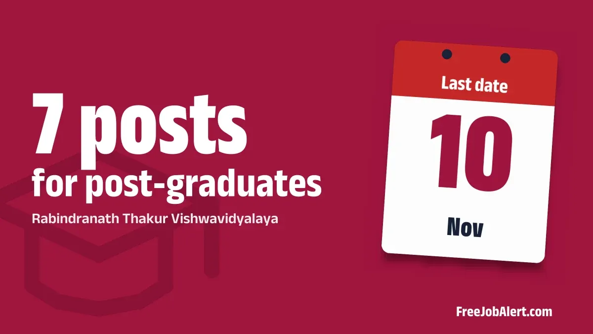 Rabindranath Thakur Vishwavidyalaya Assistant Professor Recruitment 2026 – Apply Offline for 7 Posts