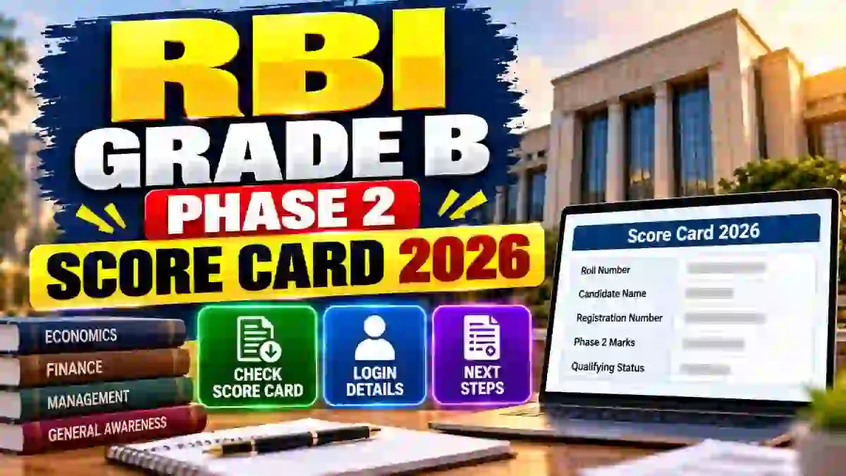 RBI Grade B Phase 2 Score Card 2026 Out - Check Mains Marks and Cut Off RBI Grade B Phase 2 Score Card 2026 Out - Check Mains Marks and Cut Off