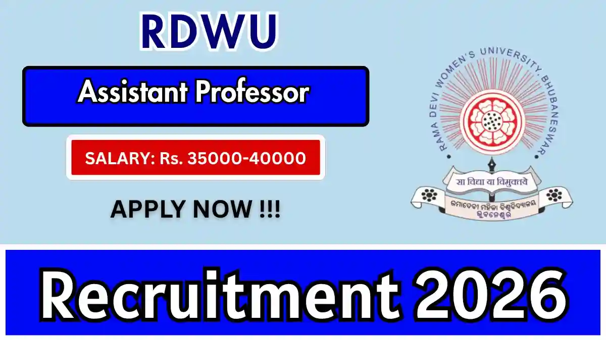 RDWU Assistant Professor Recruitment 2026 - Walkin RDWU Assistant Professor Recruitment 2026 - Walkin