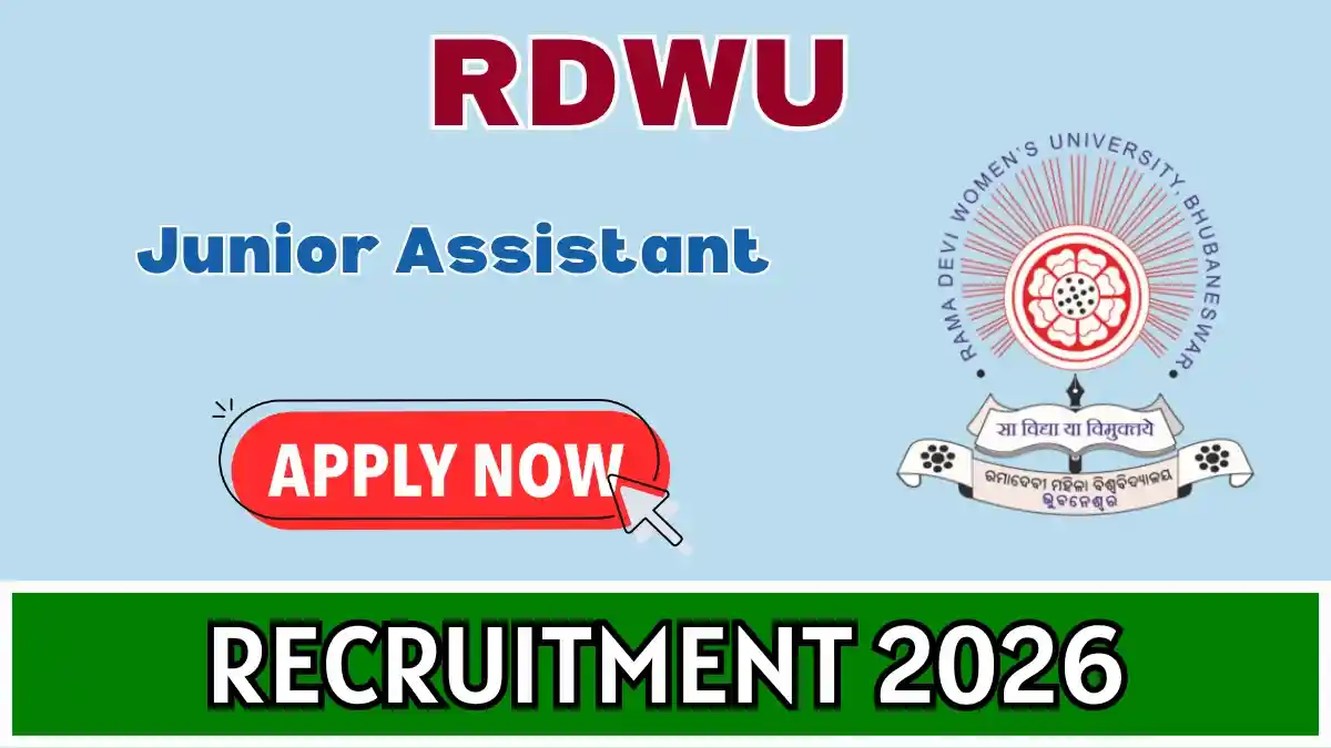 RDWU Junior Assistant Recruitment 2026 – Walk-in for 3 Posts RDWU Junior Assistant Recruitment 2026 – Walk-in for 3 Posts