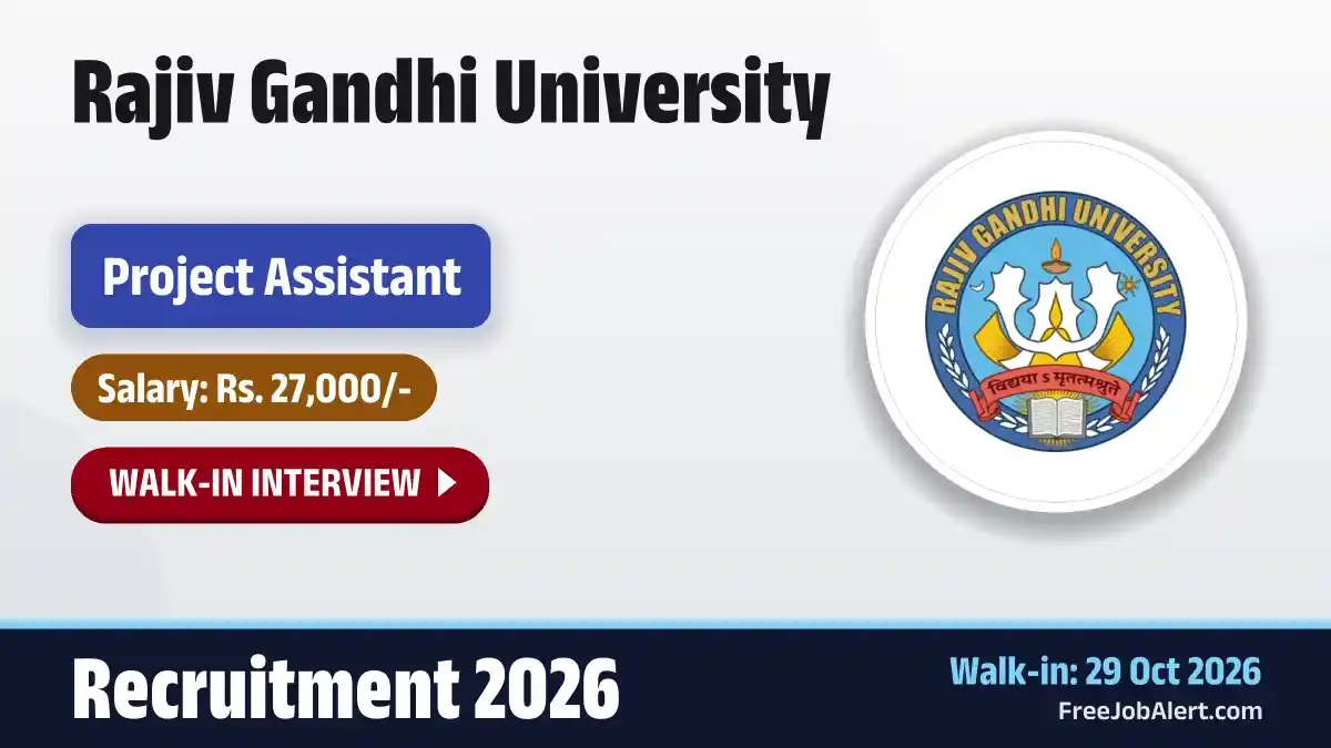 RGU Project Assistant Recruitment 2026 – Walkin