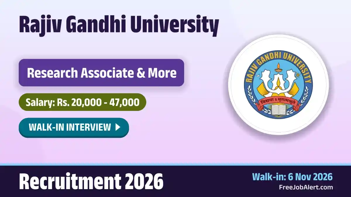 RGU Recruitment 2026 – Apply Online for 2 Research Associate, Field Investigaor Posts