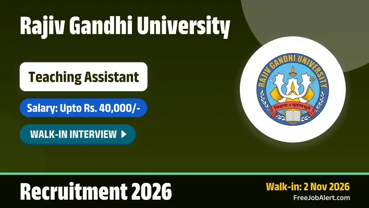 RGU Teaching Assistant (Agricultural Extension & Communication) Recruitment 2026 – Walkin RGU Teaching Assistant (Agricultural Extension & Communication) Recruitment 2026 – Walkin