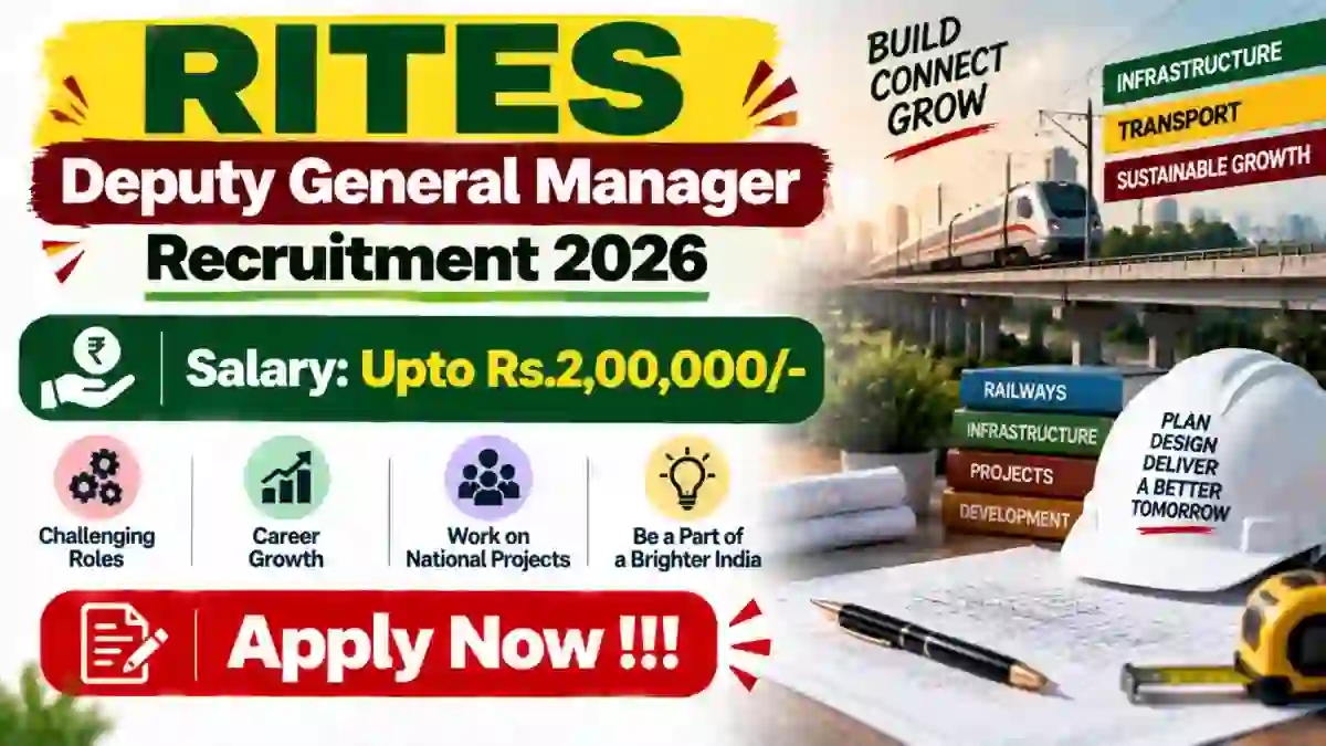 RITES Deputy General Manager Recruitment 2026 - Apply Online RITES Deputy General Manager Recruitment 2026 - Apply Online