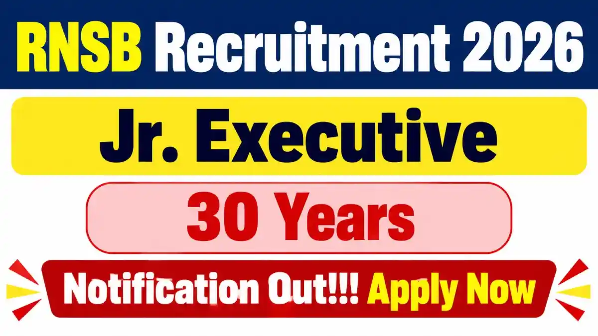 RNSB Jr. Executive Recruitment 2026 - Apply Online