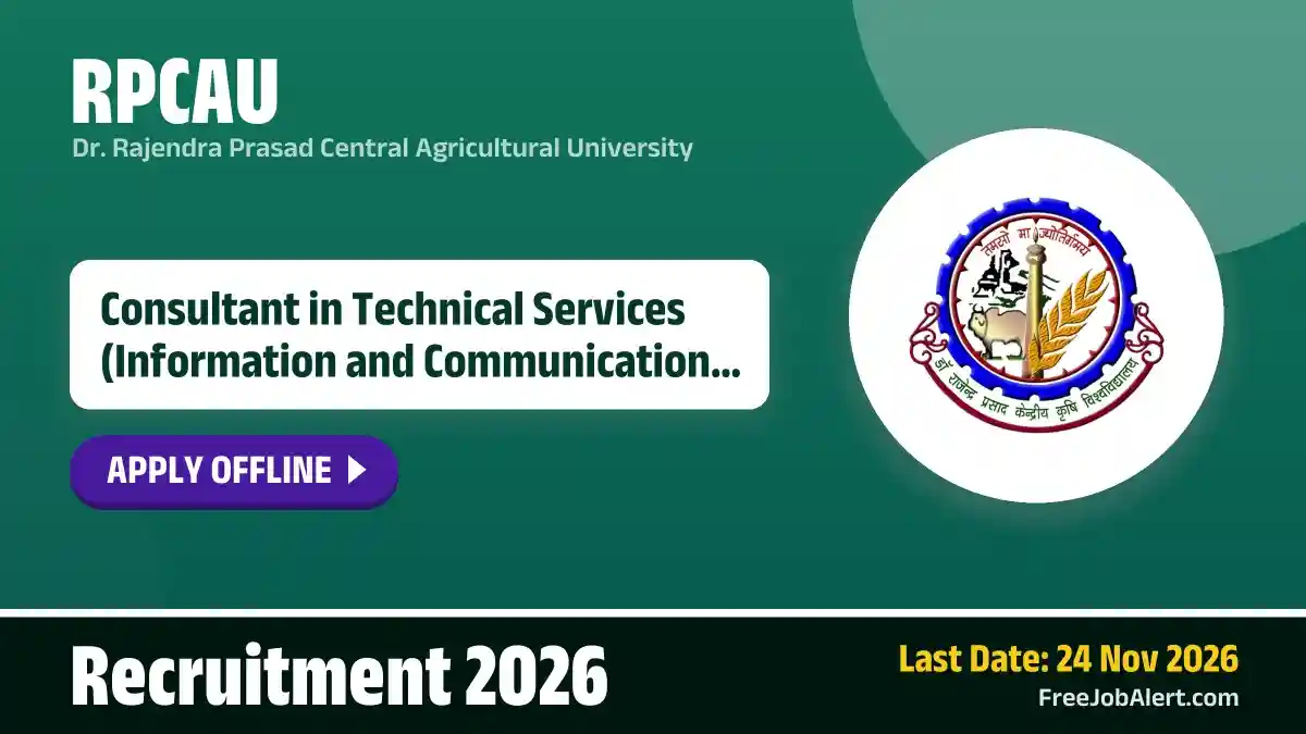 RPCAU Consultant in Technical Services Recruitment 2026 – Apply Offline