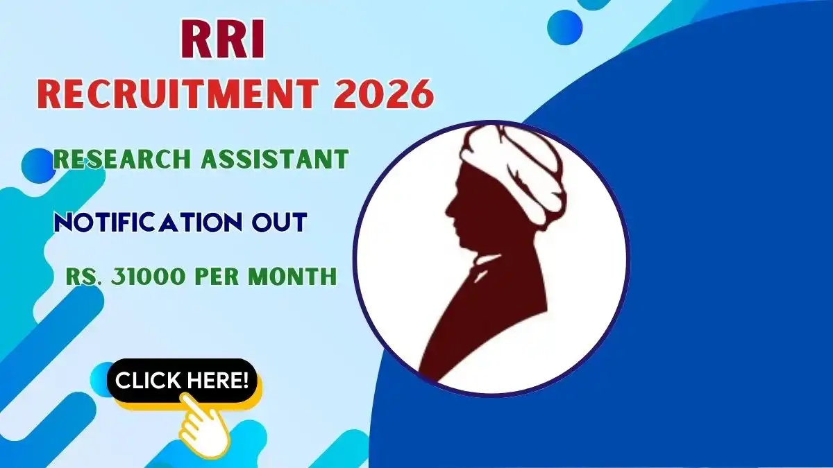 RRI Research Assistant Recruitment 2026 - Apply Online RRI Research Assistant Recruitment 2026 - Apply Online