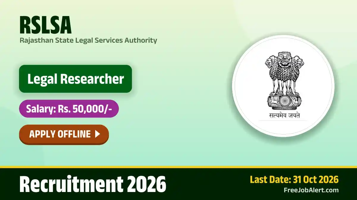RSLSA Legal Researcher Recruitment 2026 – Apply Offline