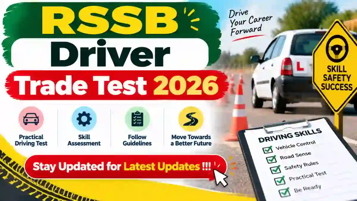 RSSB Driver Trade Test 2026 - Check Roll Numbers, Dates & Schedule at rssb.rajasthan.gov.in