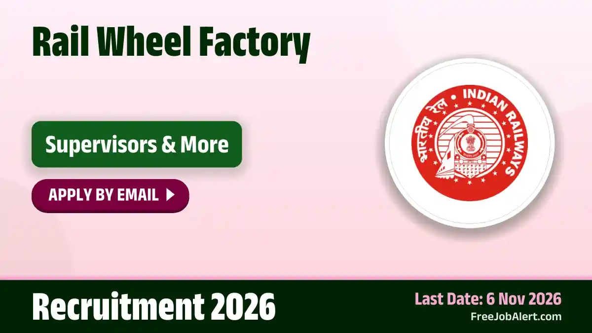 RWF Supervisor Recruitment 2026 – Apply Online for 11 Posts