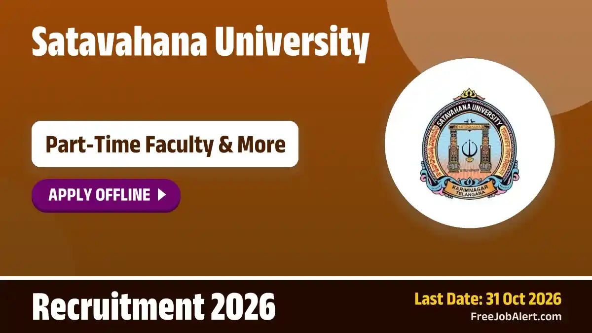 Satavahana University Part-Time Faculty Recruitment 2026 – Apply Offline for 9 Posts