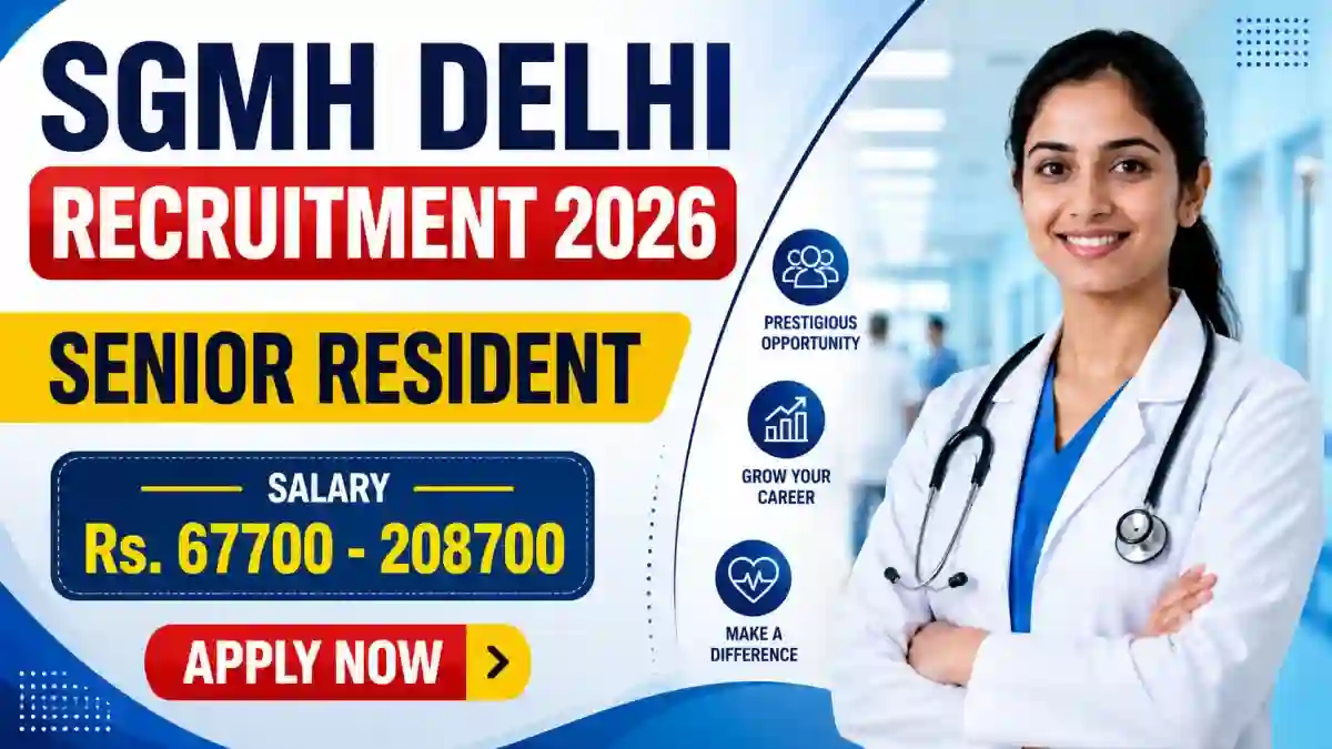 SGMH Delhi Senior Resident Recruitment 2026 - Apply Offline