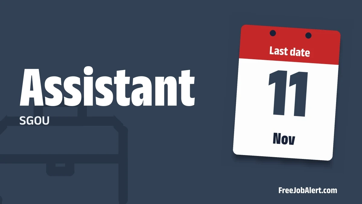 SGOU Assistant Recruitment 2026 – Apply Online