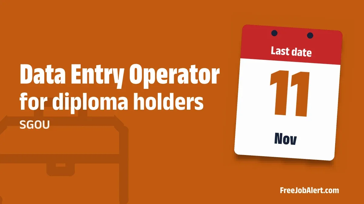 SGOU Data Entry Operator Recruitment 2026 – Apply Online for 7 Posts