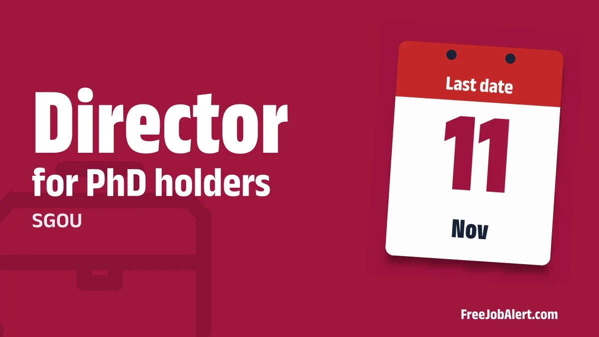SGOU MDDC Director Recruitment 2026 – Apply Online