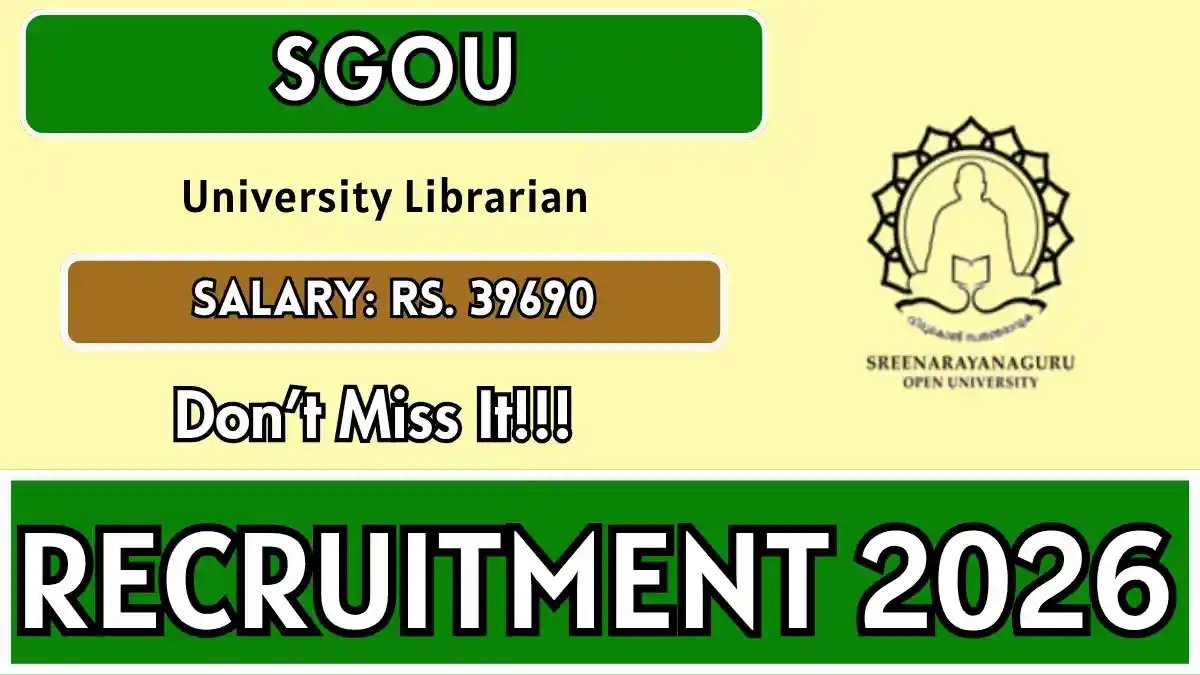 SGOU University Librarian Recruitment 2026 – Apply Online SGOU University Librarian Recruitment 2026 – Apply Online