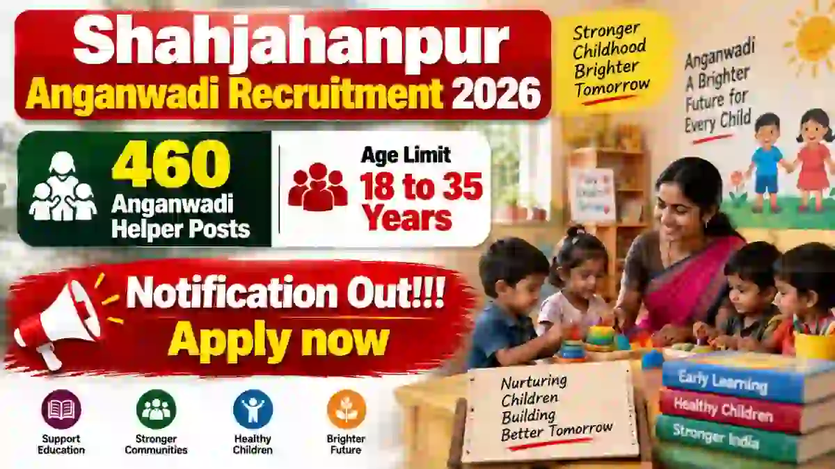 Shahjahanpur Anganwadi Recruitment 2026 - Apply Online for 460 Anganwadi Helper Posts Shahjahanpur Anganwadi Recruitment 2026 - Apply Online for 460 Anganwadi Helper Posts