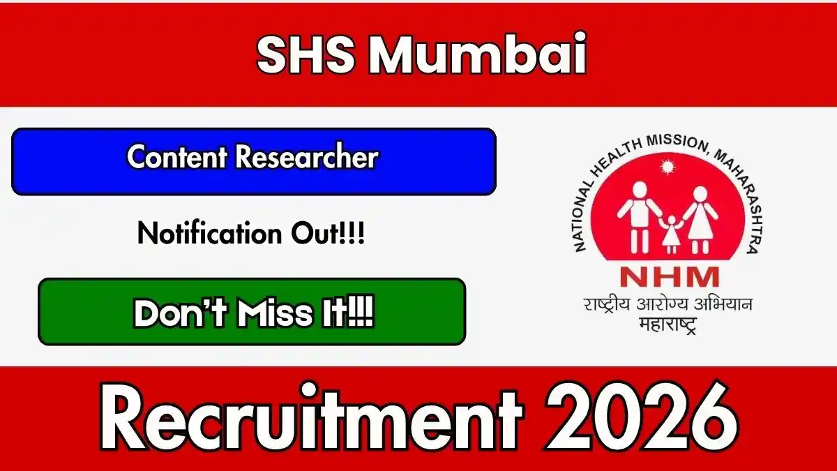 SHS Mumbai Content Researcher Recruitment 2026 - Walkin