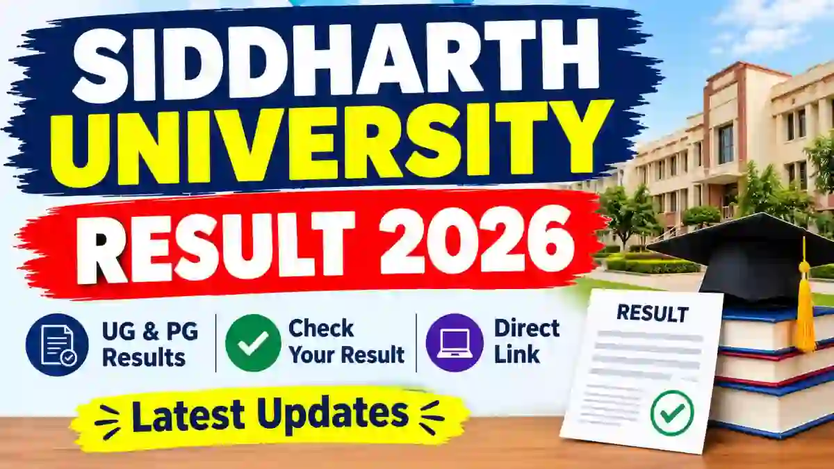 Siddharth University Result 2026 Out - Check UG & PG Result Online at suksn.edu.in