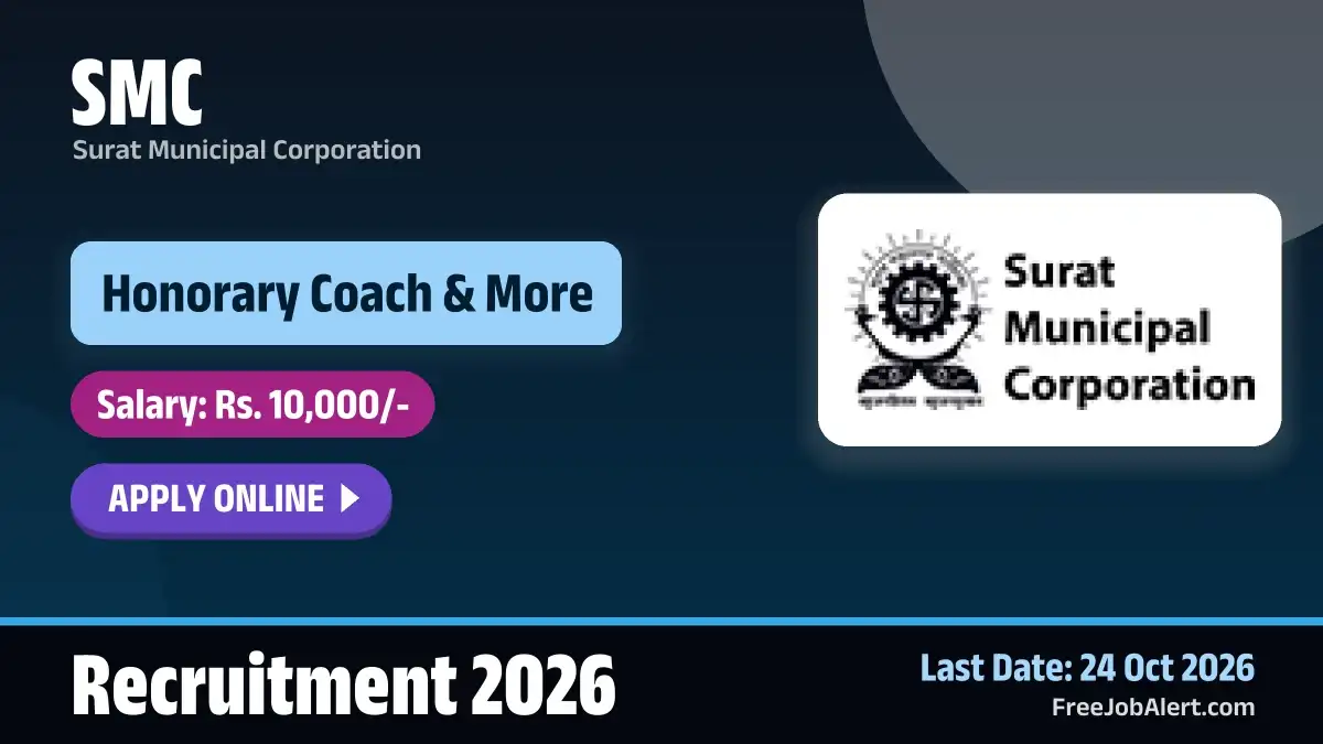SMC Honorary Coach Recruitment 2026 – Apply Online 8 Posts SMC Honorary Coach Recruitment 2026 – Apply Online 8 Posts