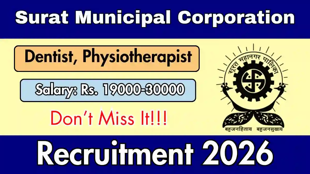 SMC Recruitment 2025 – Apply Online for Dentist, Physiotherapist Posts