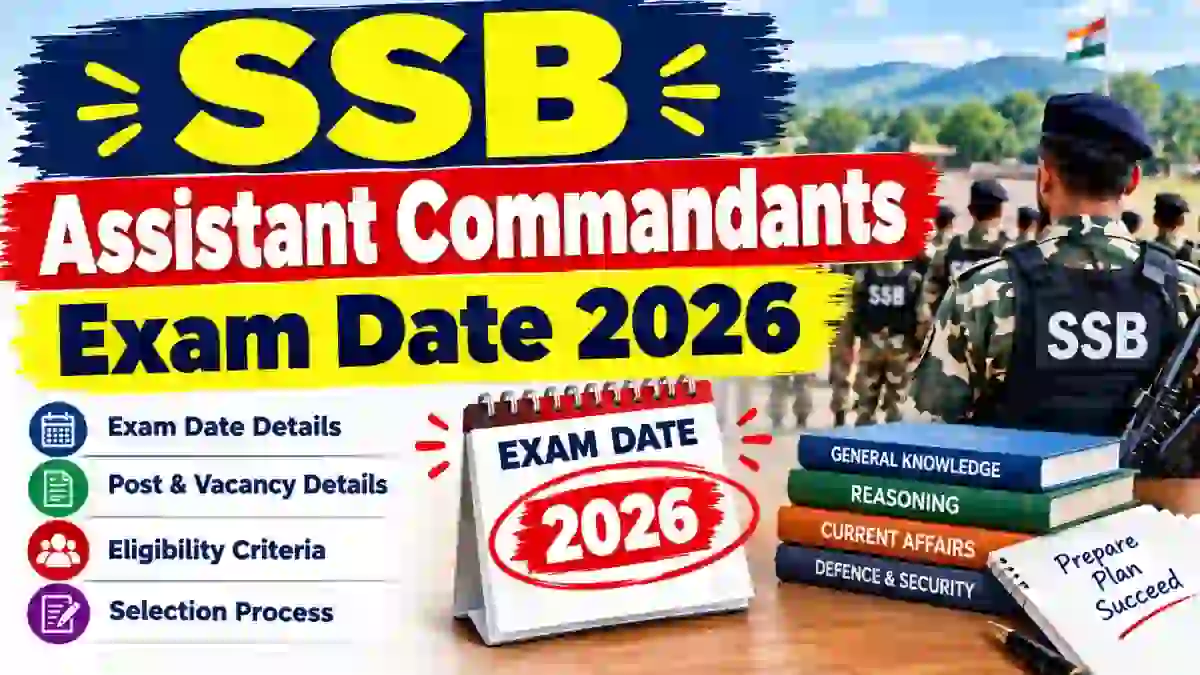 SSB Assistant Commandants Exam Date 2026 - Check PST & PET Schedule at ssb.gov.in