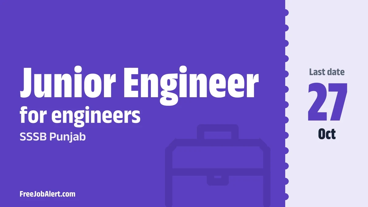 SSSB Punjab Junior Engineer Recruitment 2026 – Apply Online