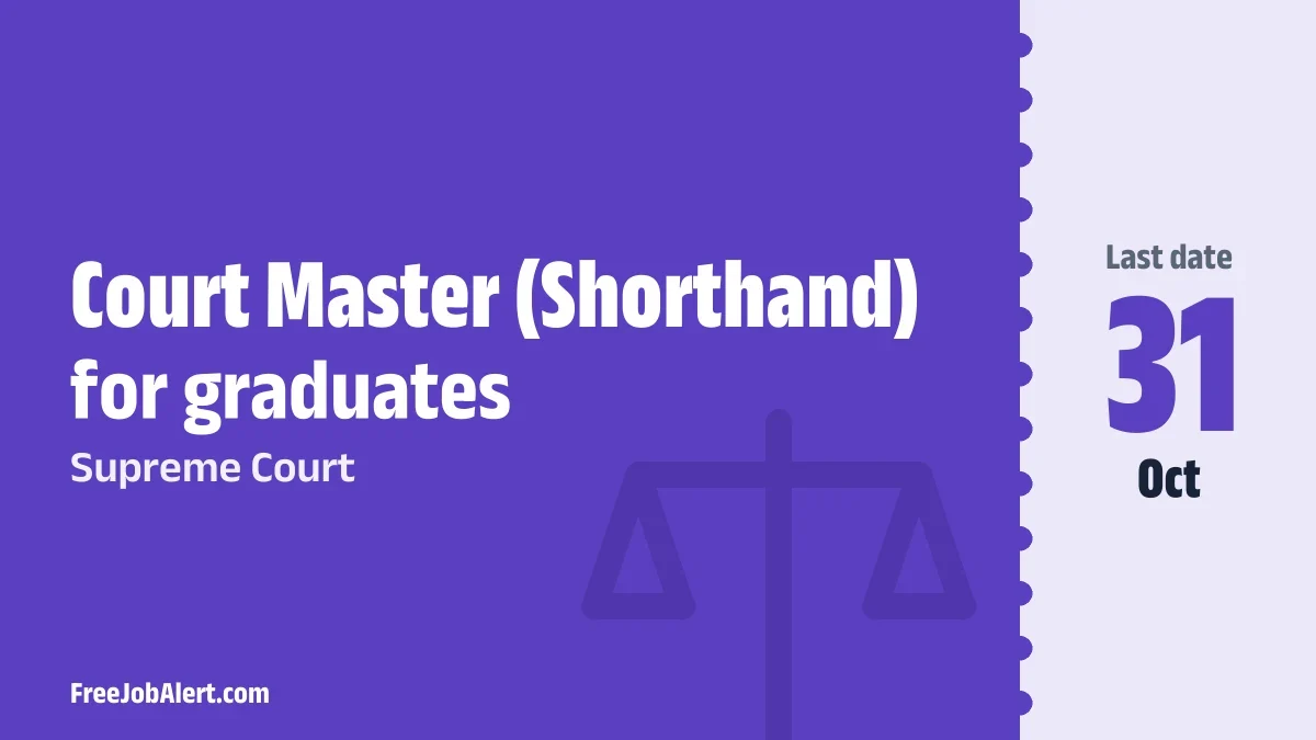 Supreme Court Court Master Recruitment 2026 – Apply Offline for 15 Posts