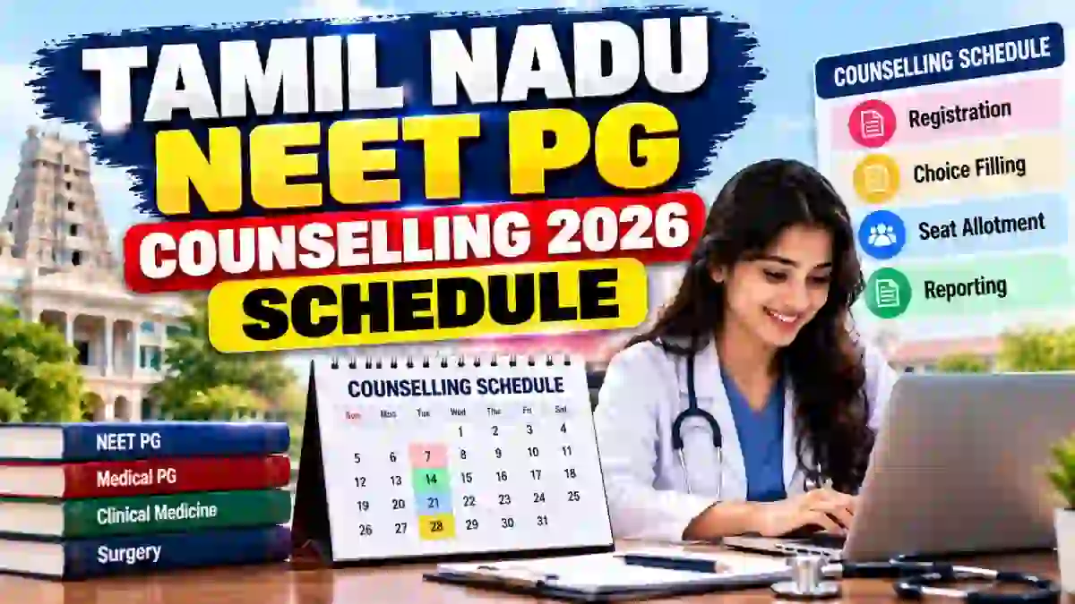 Tamil Nadu NEET PG Counselling 2026 Schedule Out - Round 1 Choice Filling Started, Last Date November 3