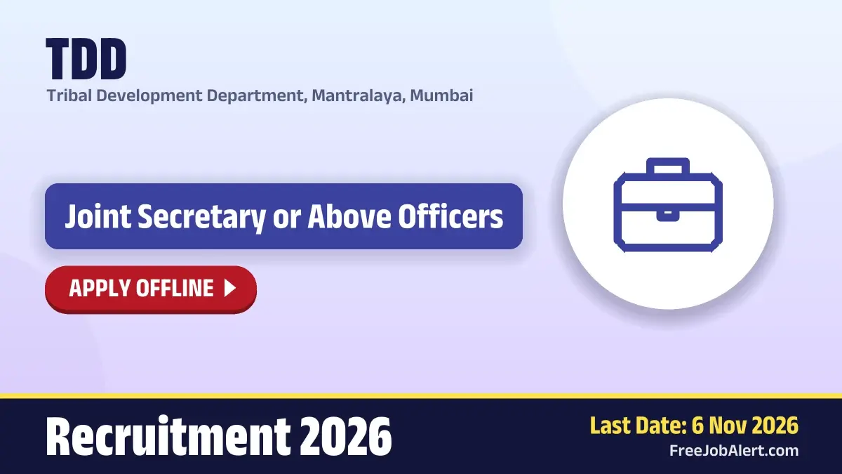 TDD Joint Secretary or Above Officers Recruitment 2026 – Apply Offline for 7 Posts