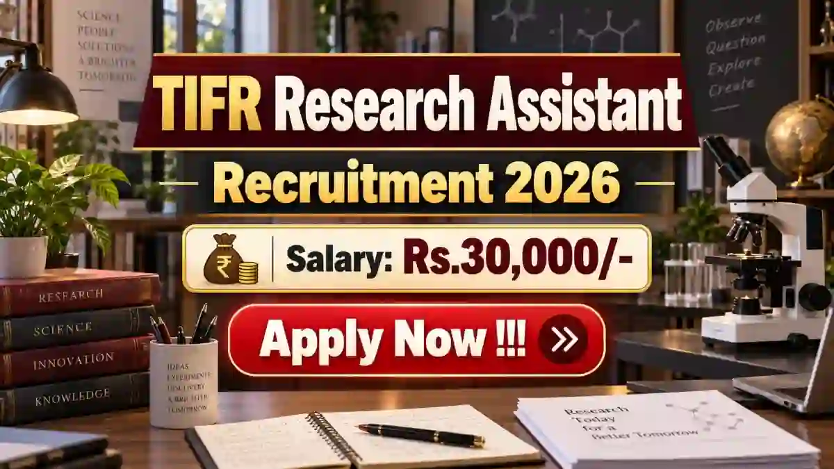 TIFR Research Assistant Recruitment 2026 - Apply Online